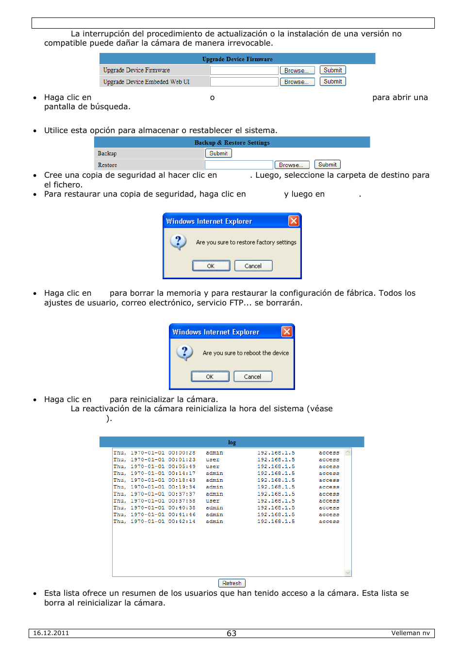 Velleman CAMIP10 User Manual | Page 63 / 102