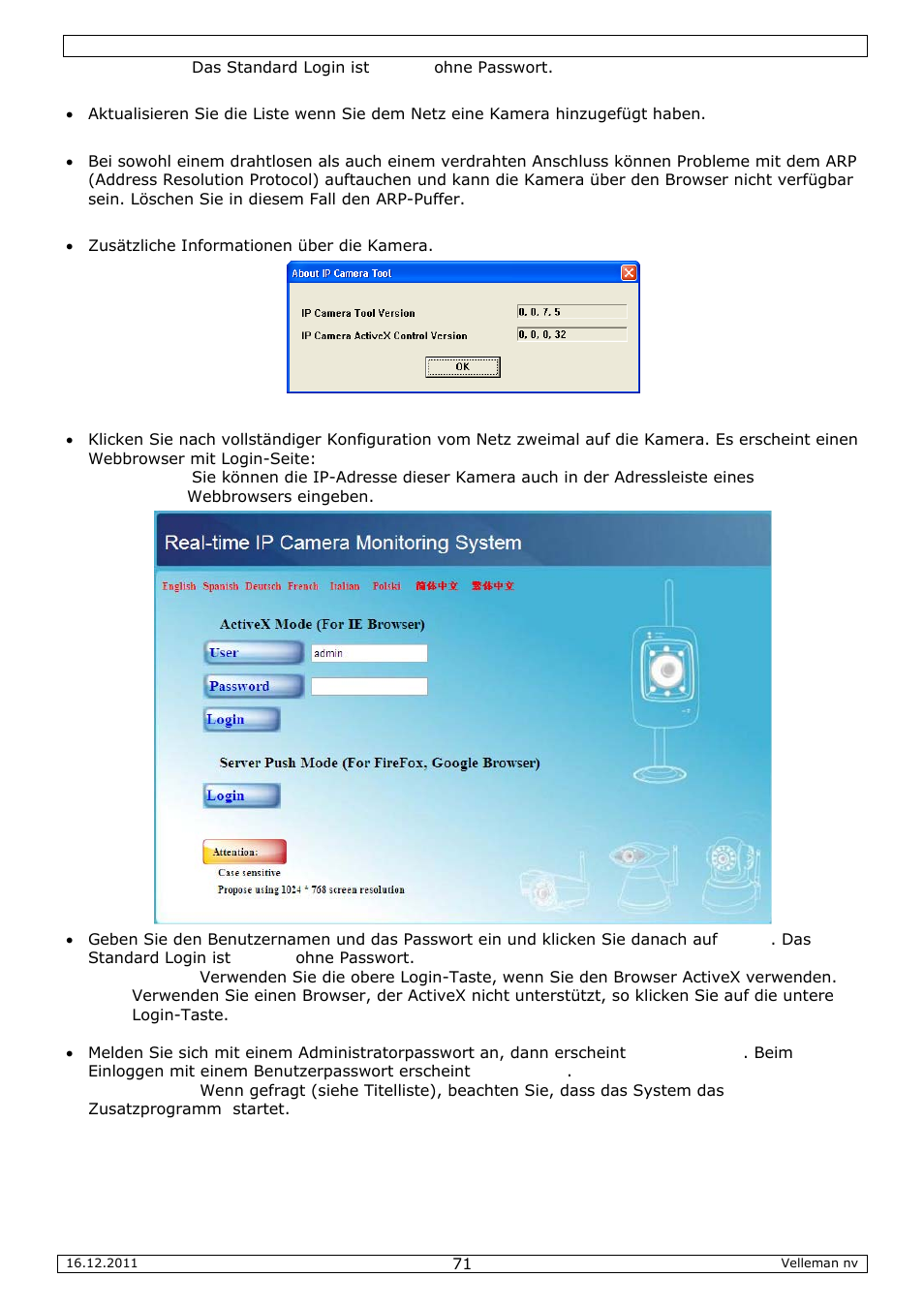 Velleman CAMIP10 User Manual | Page 71 / 102