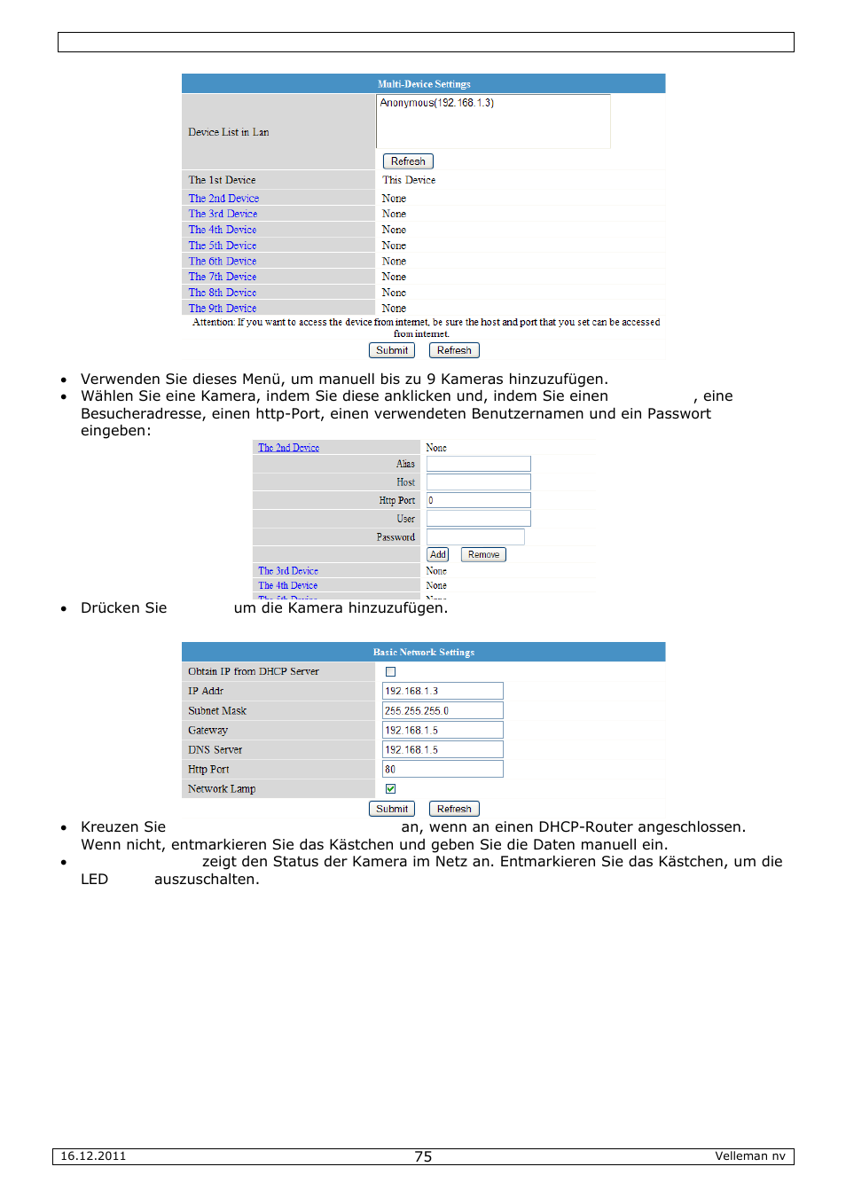 Velleman CAMIP10 User Manual | Page 75 / 102