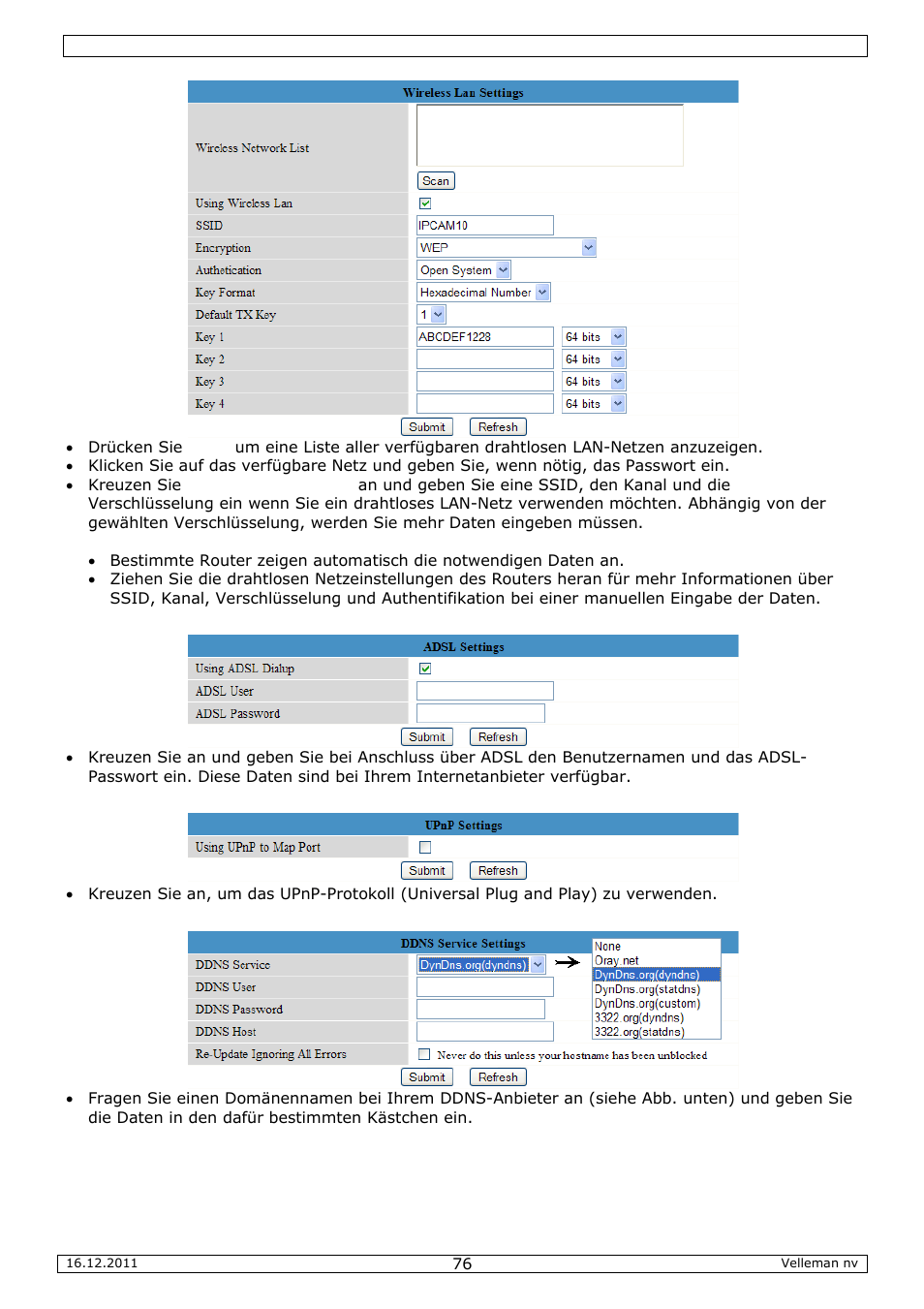 Velleman CAMIP10 User Manual | Page 76 / 102