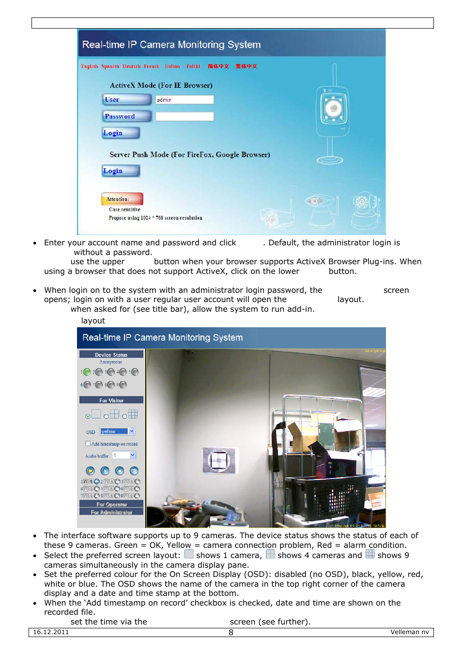 Velleman CAMIP10 User Manual | Page 8 / 102