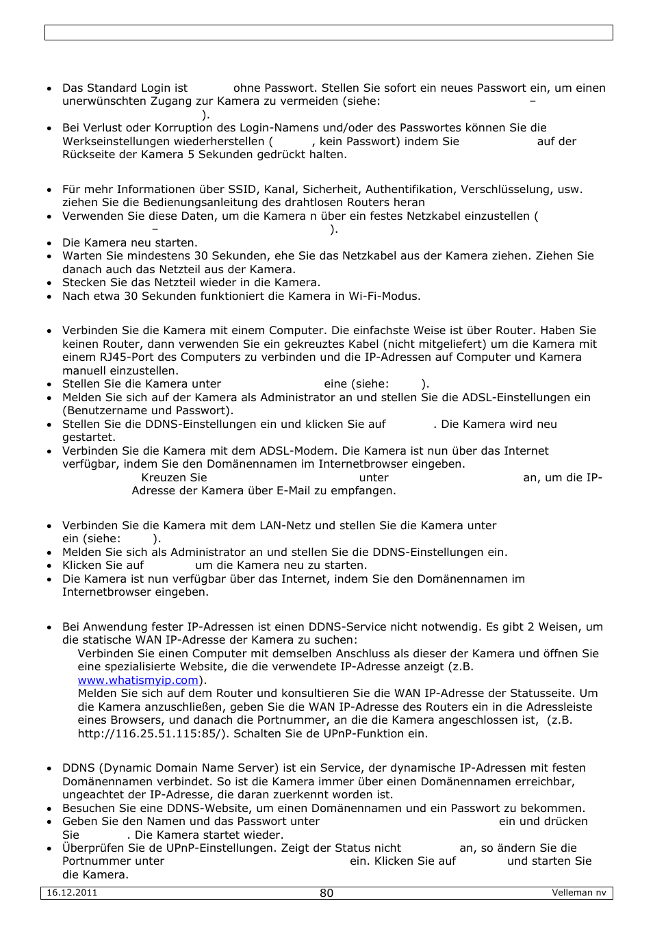 Velleman CAMIP10 User Manual | Page 80 / 102