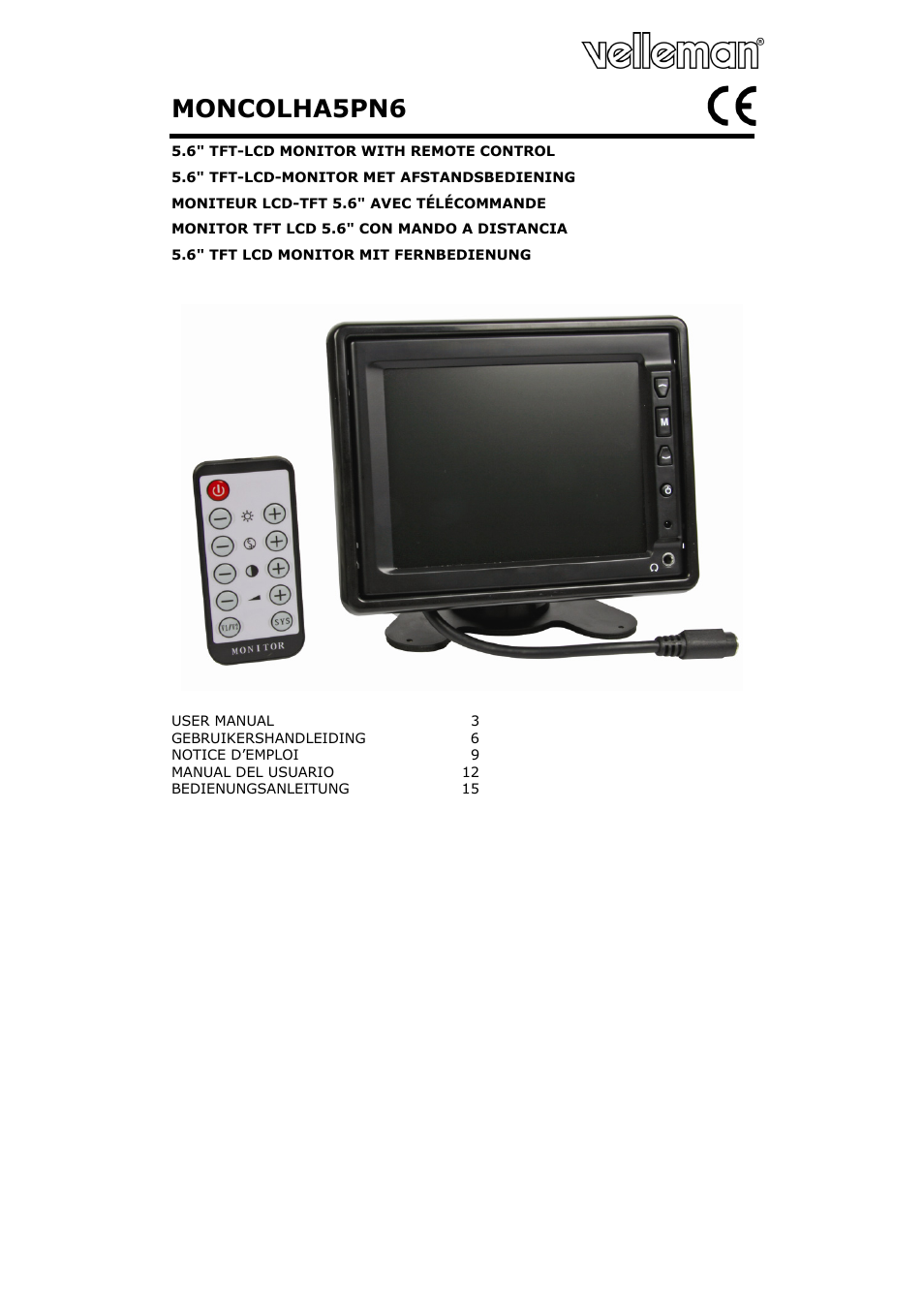 Velleman MONCOLHA5PN6 User Manual | 19 pages