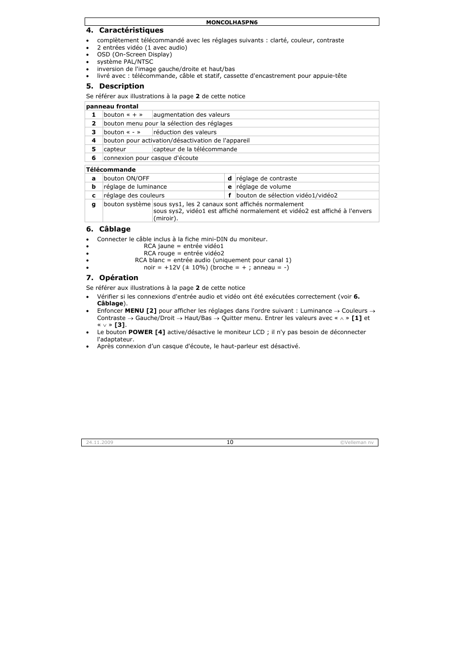 Velleman MONCOLHA5PN6 User Manual | Page 10 / 19