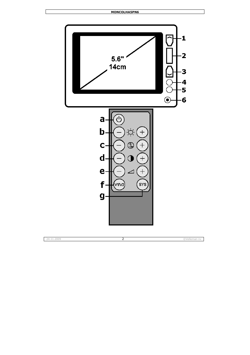 Velleman MONCOLHA5PN6 User Manual | Page 2 / 19