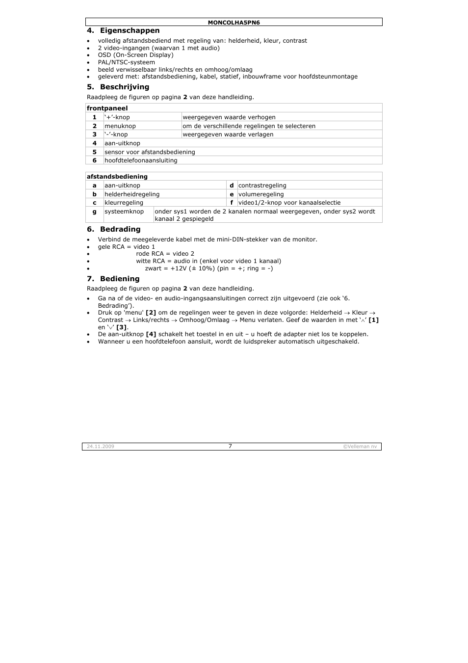 Velleman MONCOLHA5PN6 User Manual | Page 7 / 19