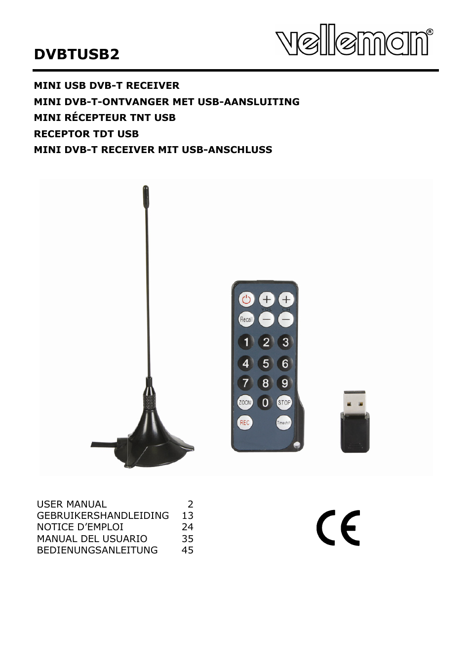 Velleman DVBTUSB2 User Manual | 58 pages
