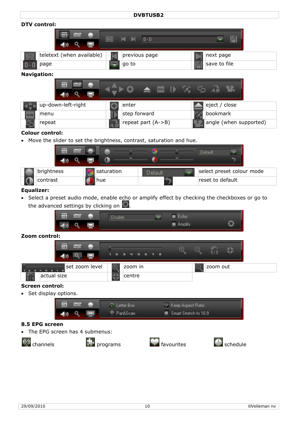 Velleman DVBTUSB2 User Manual | Page 10 / 58