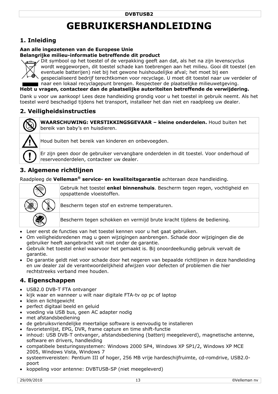 Ebru, Uiker, Rsha | Ndle, Eidin | Velleman DVBTUSB2 User Manual | Page 13 / 58