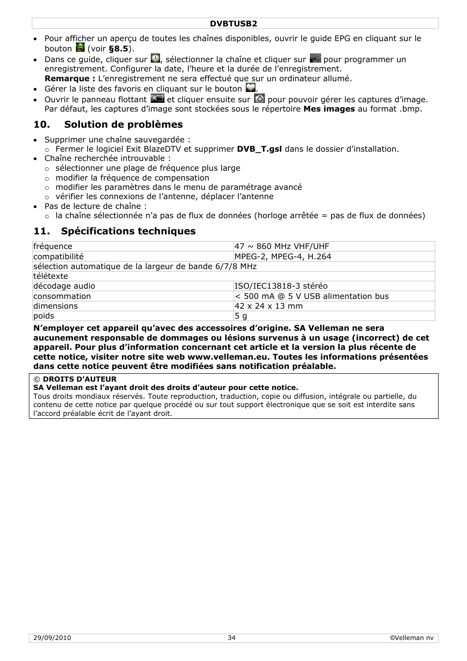 Velleman DVBTUSB2 User Manual | Page 34 / 58