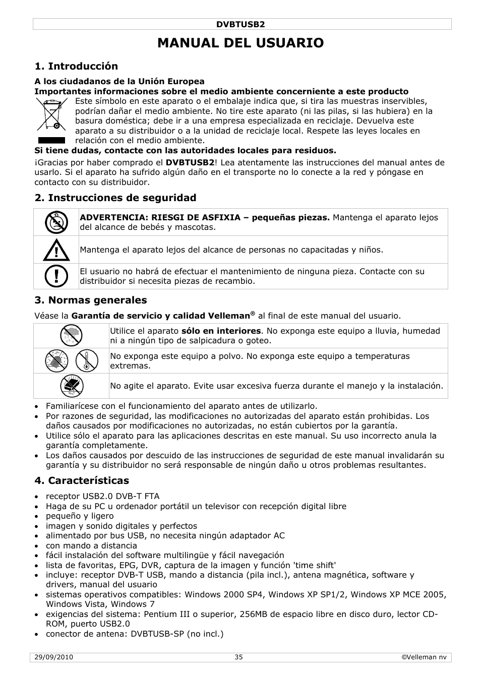 Anual, L del u, Usuar | Velleman DVBTUSB2 User Manual | Page 35 / 58