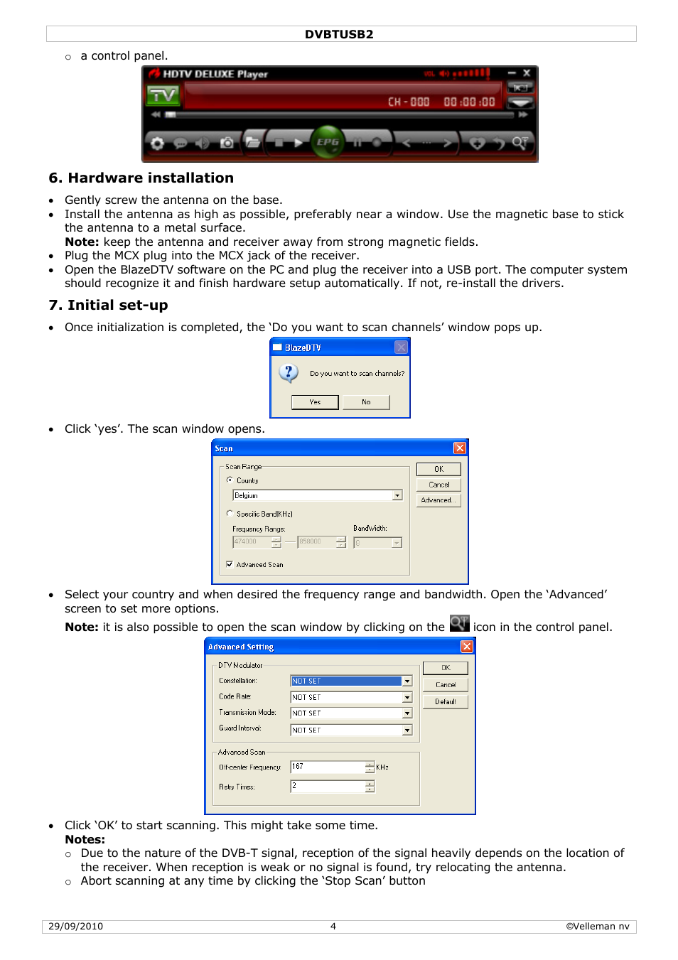 Velleman DVBTUSB2 User Manual | Page 4 / 58