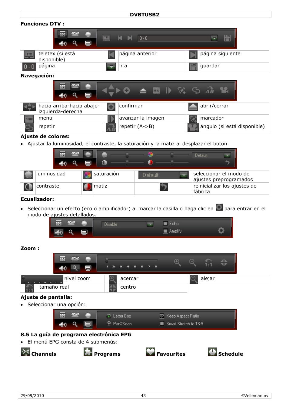 Velleman DVBTUSB2 User Manual | Page 43 / 58