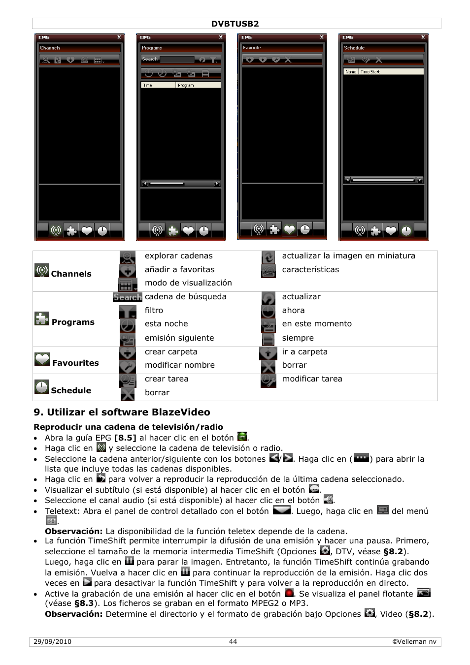 Velleman DVBTUSB2 User Manual | Page 44 / 58