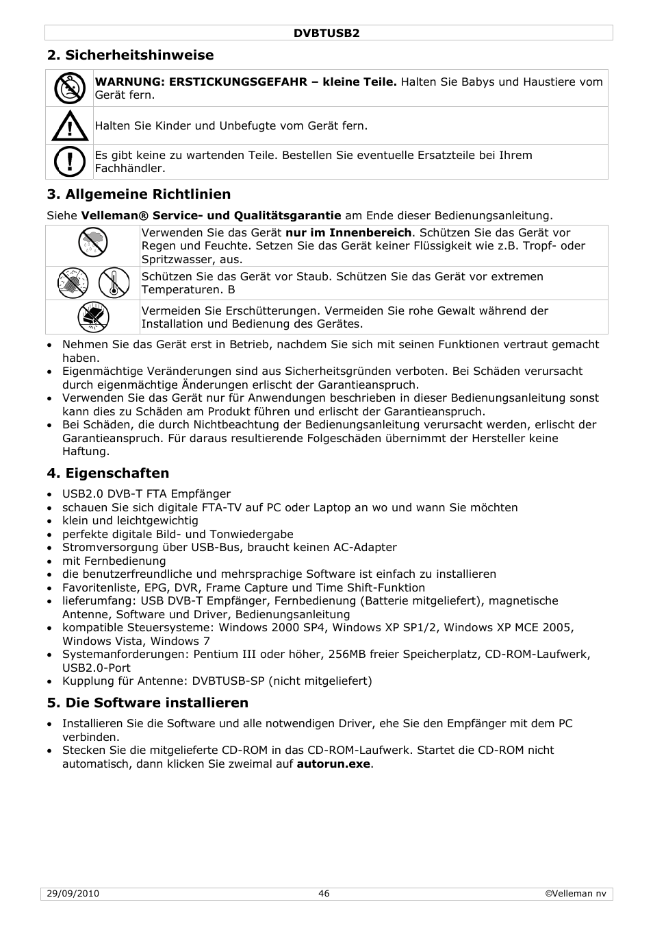 Velleman DVBTUSB2 User Manual | Page 46 / 58