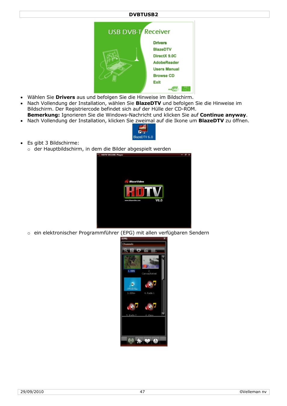 Velleman DVBTUSB2 User Manual | Page 47 / 58