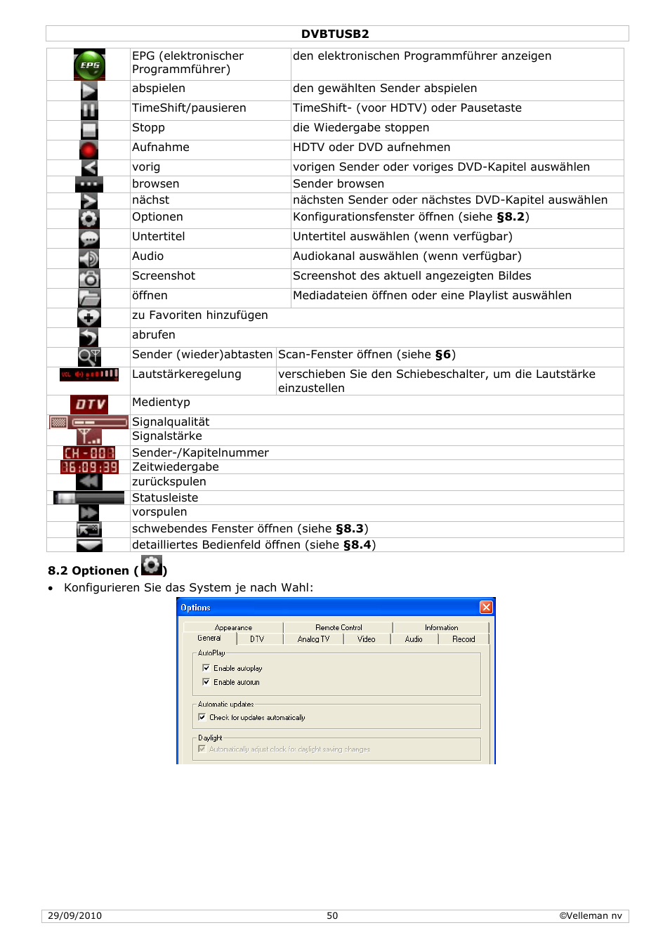 Velleman DVBTUSB2 User Manual | Page 50 / 58