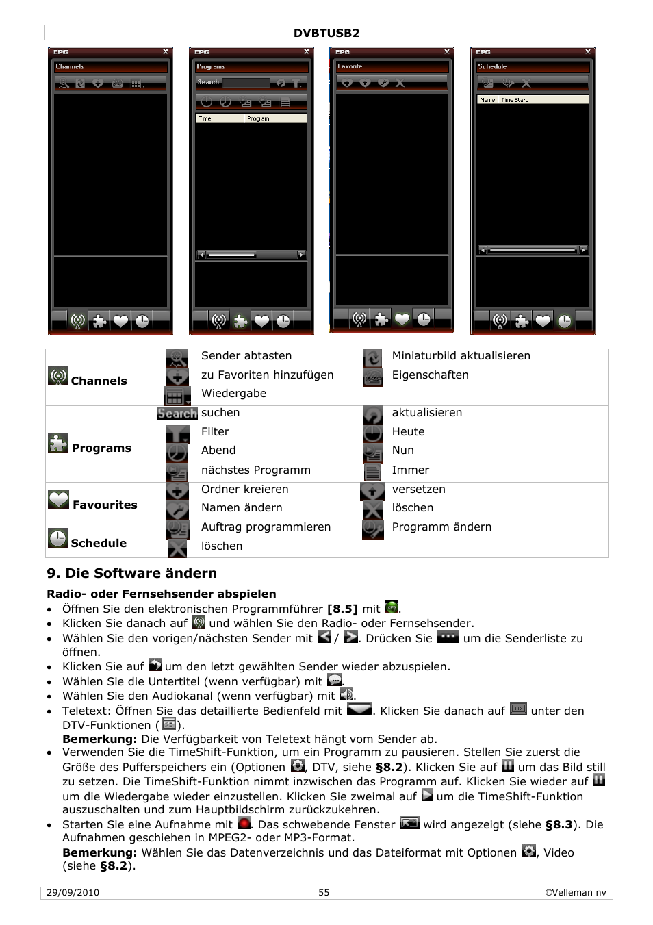 Velleman DVBTUSB2 User Manual | Page 55 / 58