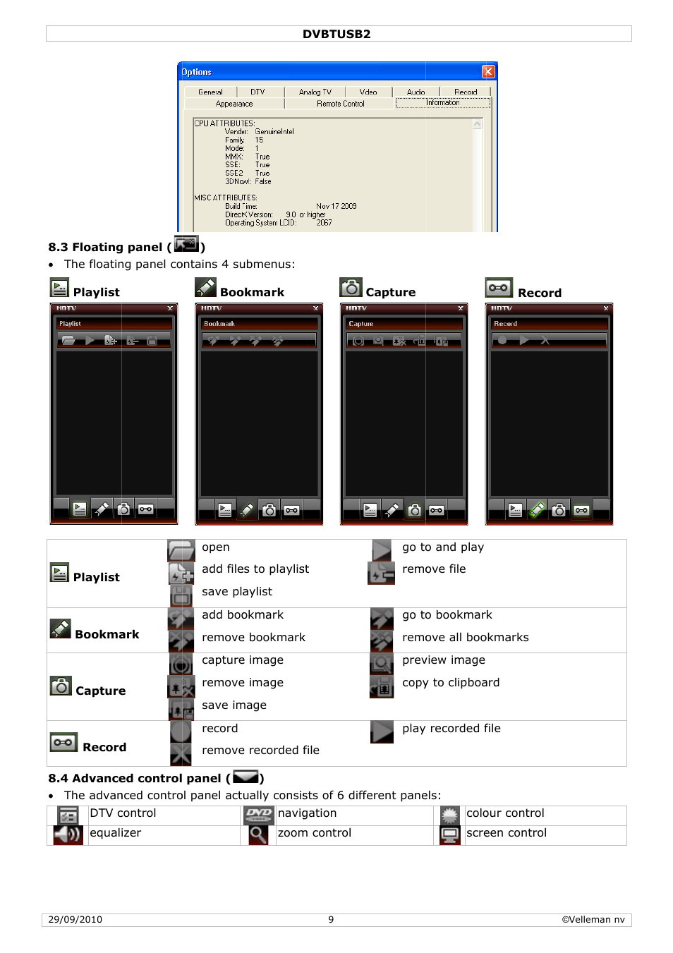 Velleman DVBTUSB2 User Manual | Page 9 / 58