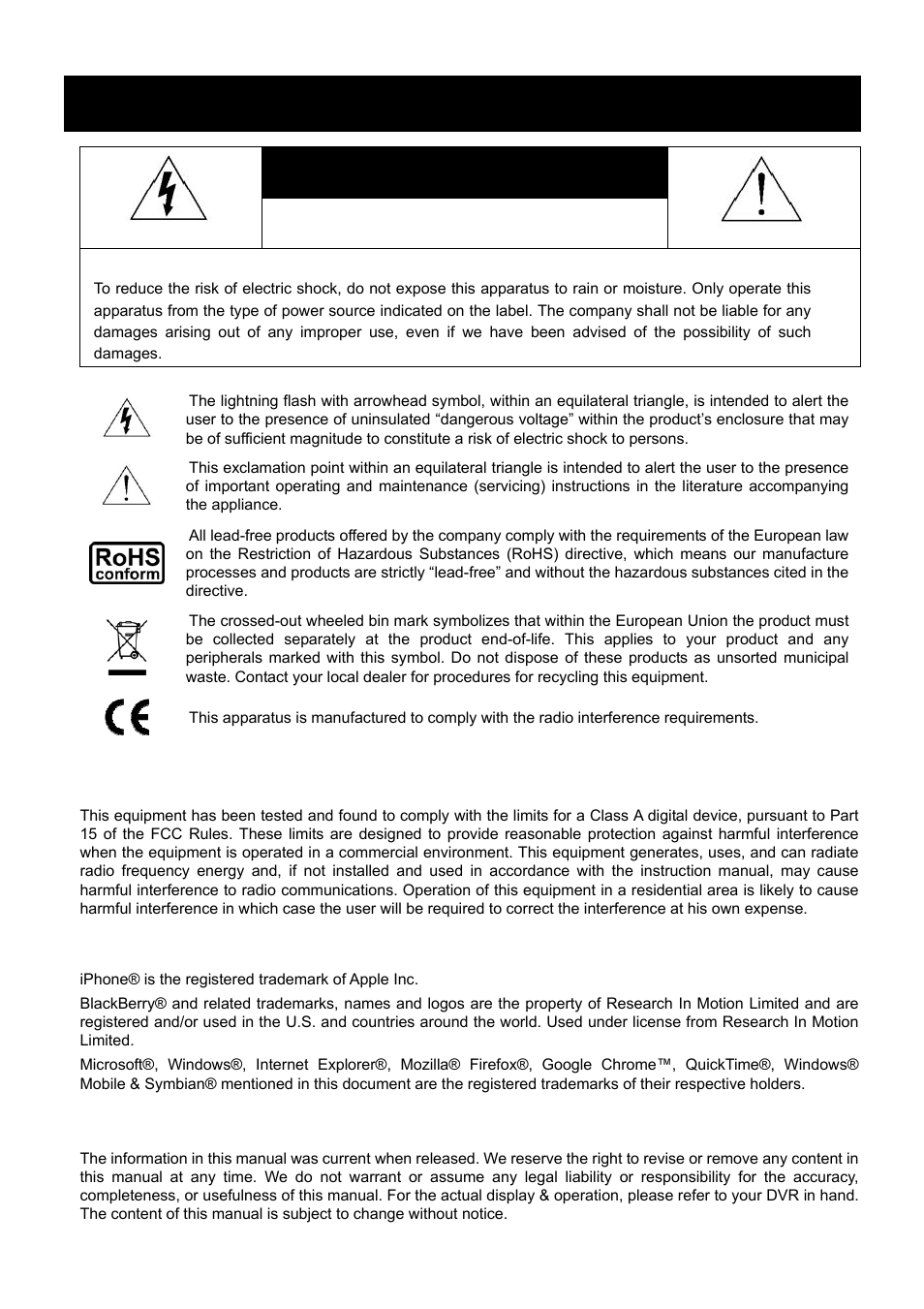 Important safeguard | Velleman DVR16H1 User manual User Manual | Page 2 / 71