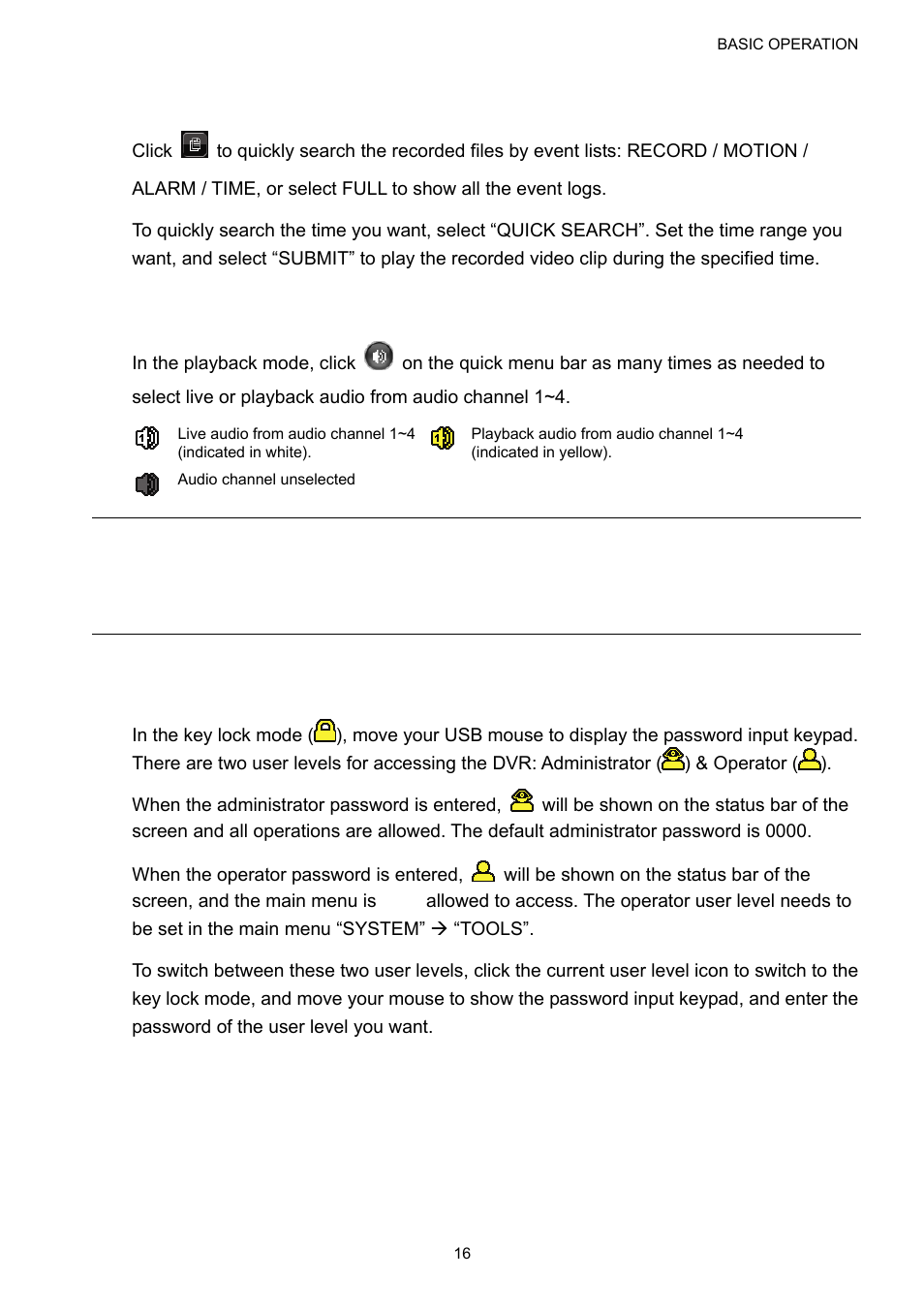4 user level switch | Velleman DVR16H1 User manual User Manual | Page 21 / 71