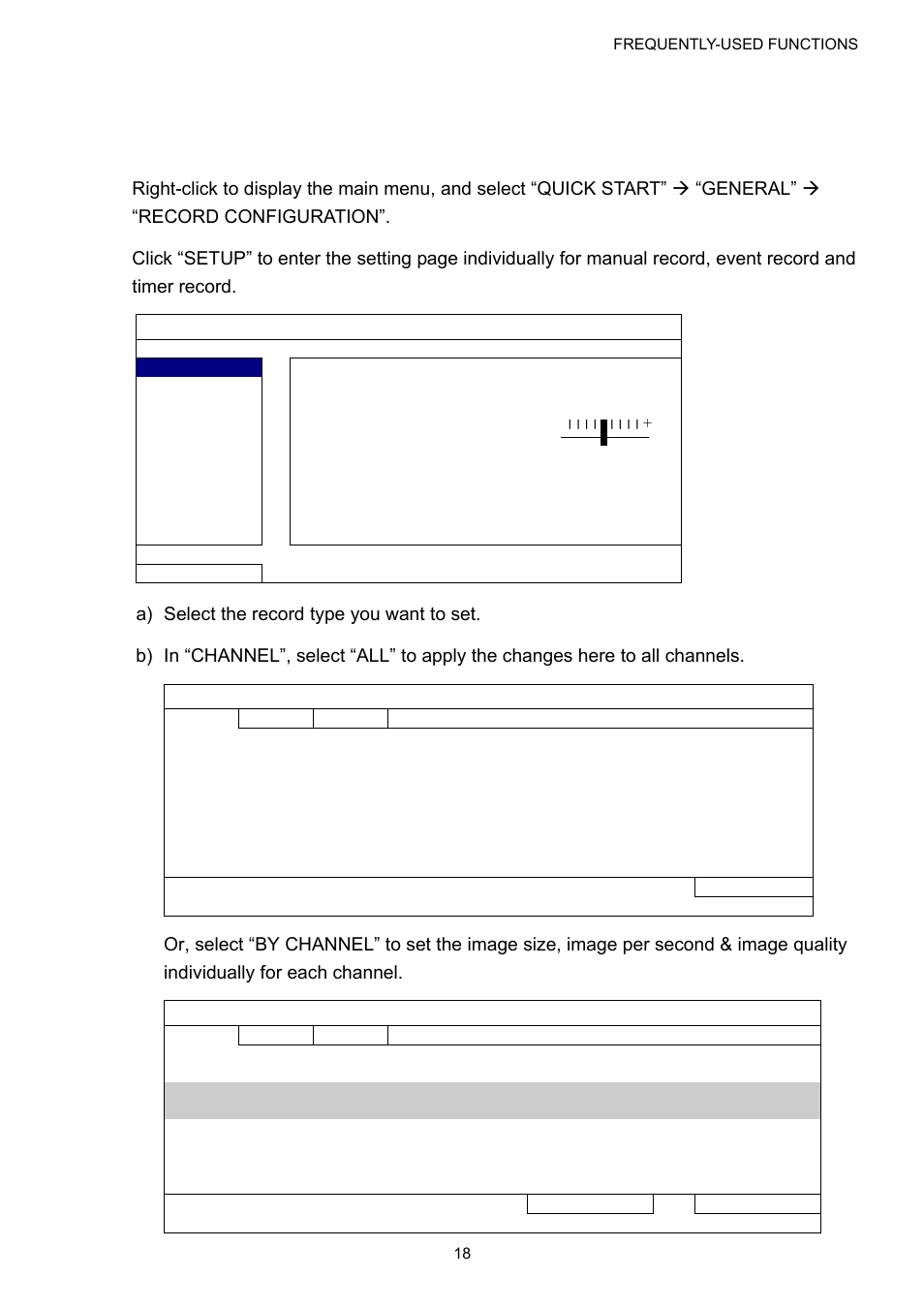 2 record, 1 quick record setting | Velleman DVR16H1 User manual User Manual | Page 23 / 71