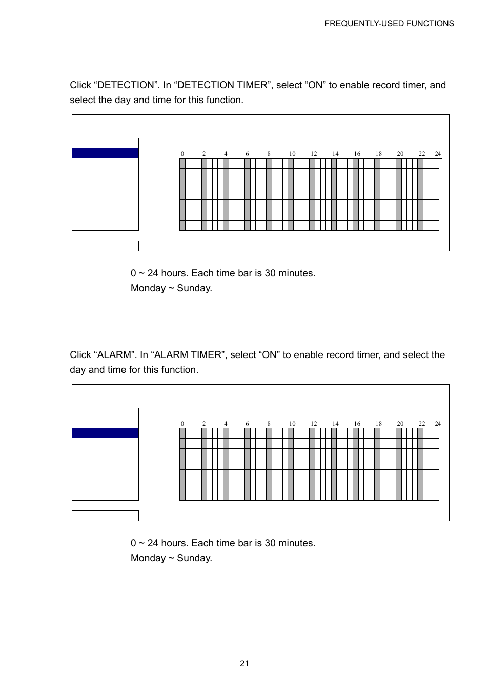 2 detection timer, 3 alarm timer | Velleman DVR16H1 User manual User Manual | Page 26 / 71