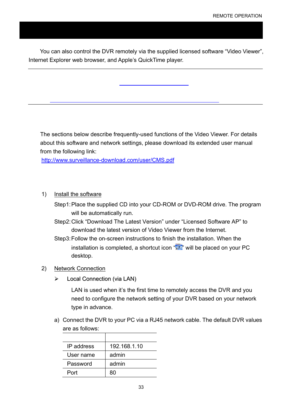 Remote operation, 1 supplied licensed software | Velleman DVR16H1 User manual User Manual | Page 38 / 71