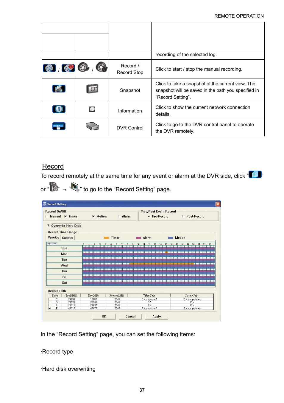 General operation record | Velleman DVR16H1 User manual User Manual | Page 42 / 71