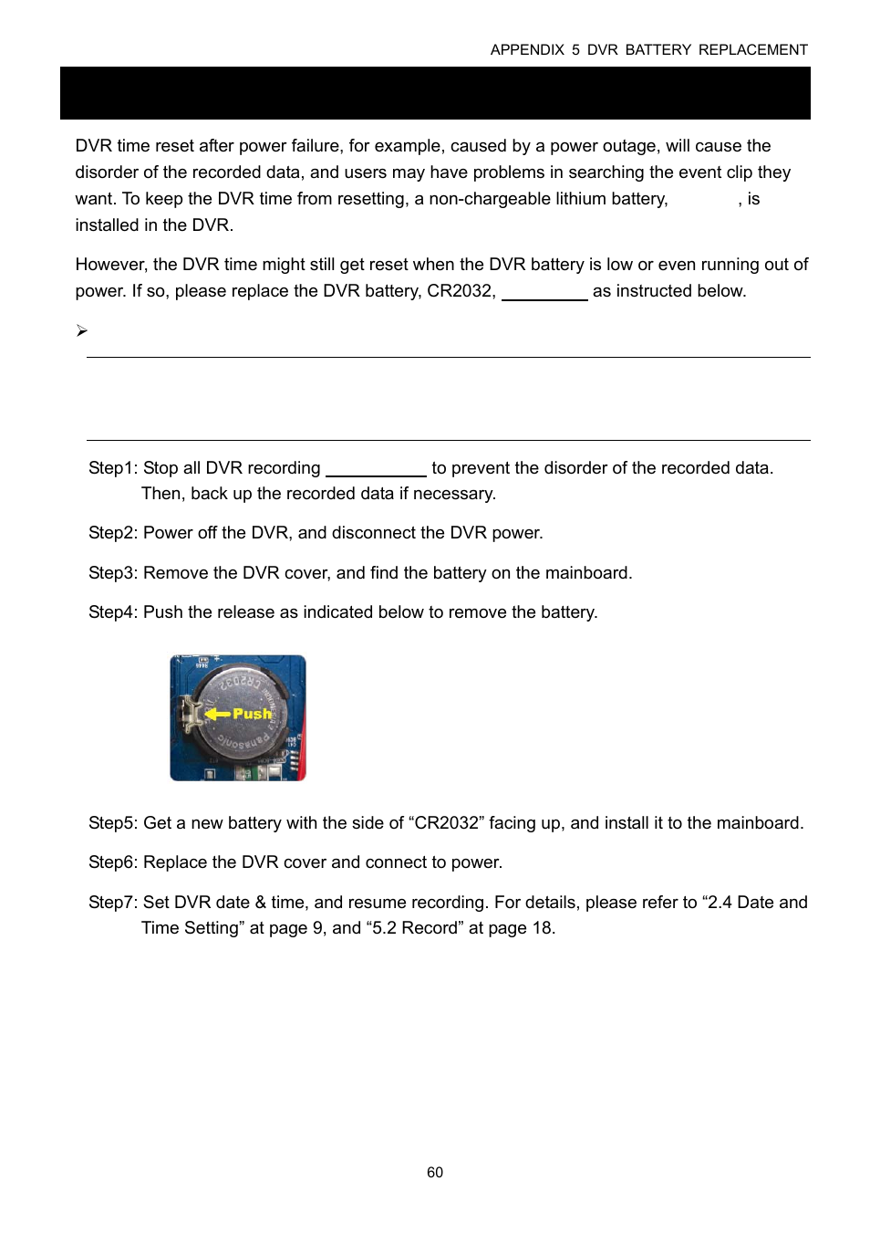 Appendix 5 dvr battery replacement | Velleman DVR16H1 User manual User Manual | Page 65 / 71