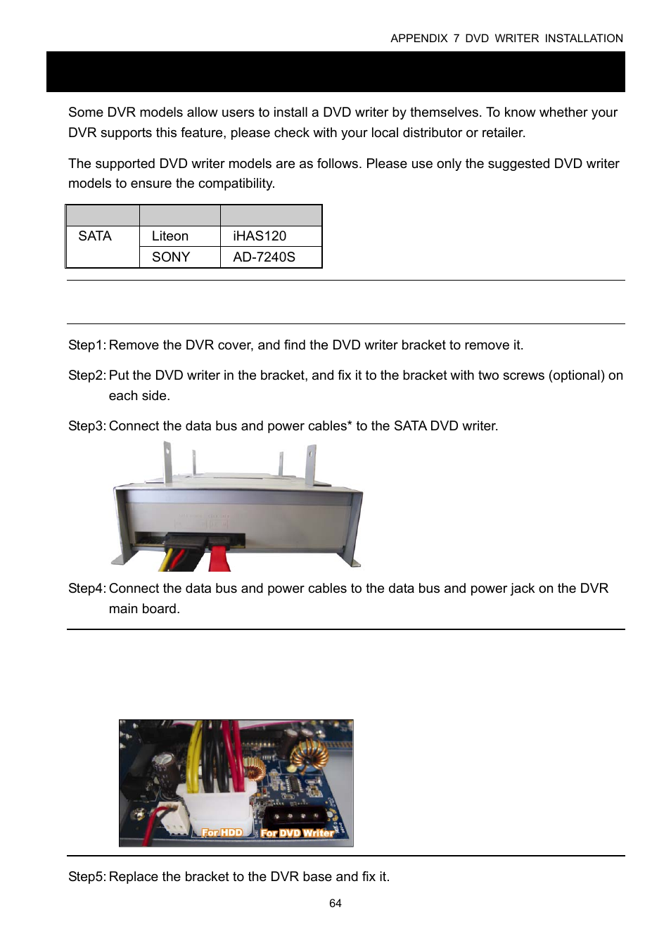 Appendix 7 dvd writer installation | Velleman DVR16H1 User manual User Manual | Page 69 / 71