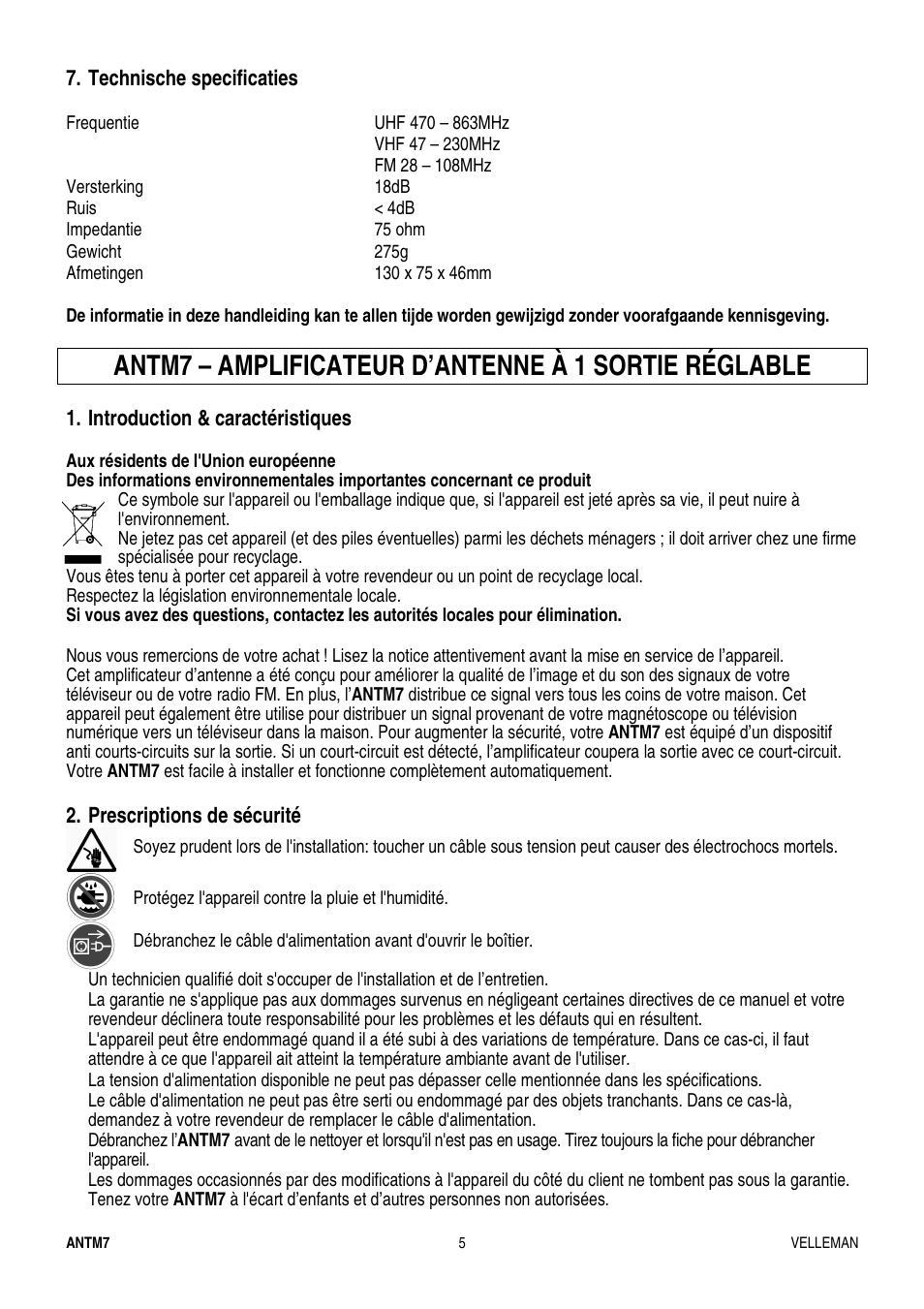Velleman ANTM7 User Manual | Page 5 / 11