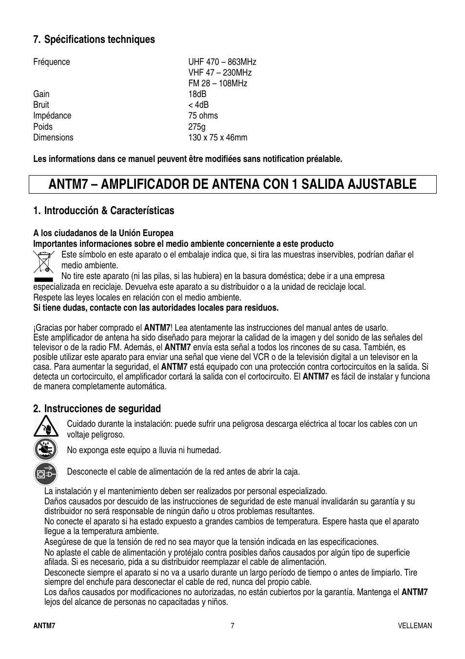Velleman ANTM7 User Manual | Page 7 / 11