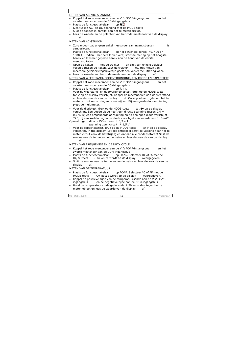 Velleman DCM267N User Manual | Page 10 / 28