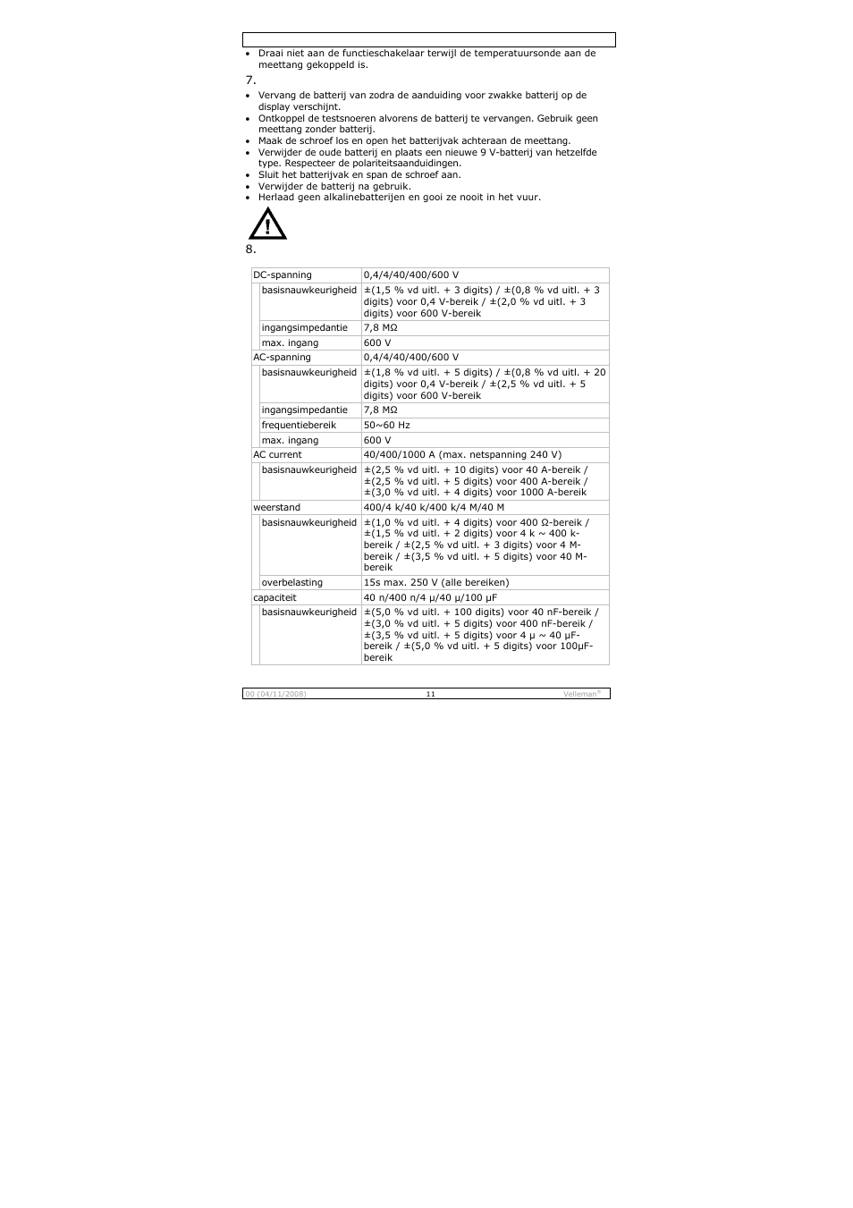 Velleman DCM267N User Manual | Page 11 / 28
