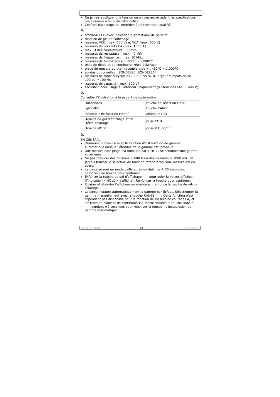 Velleman DCM267N User Manual | Page 14 / 28