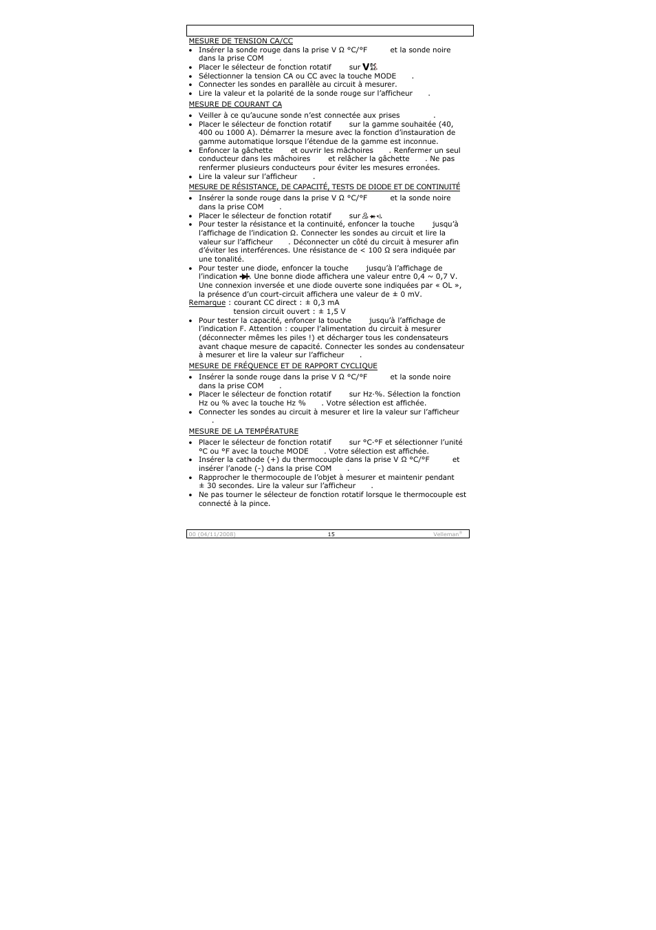 Velleman DCM267N User Manual | Page 15 / 28