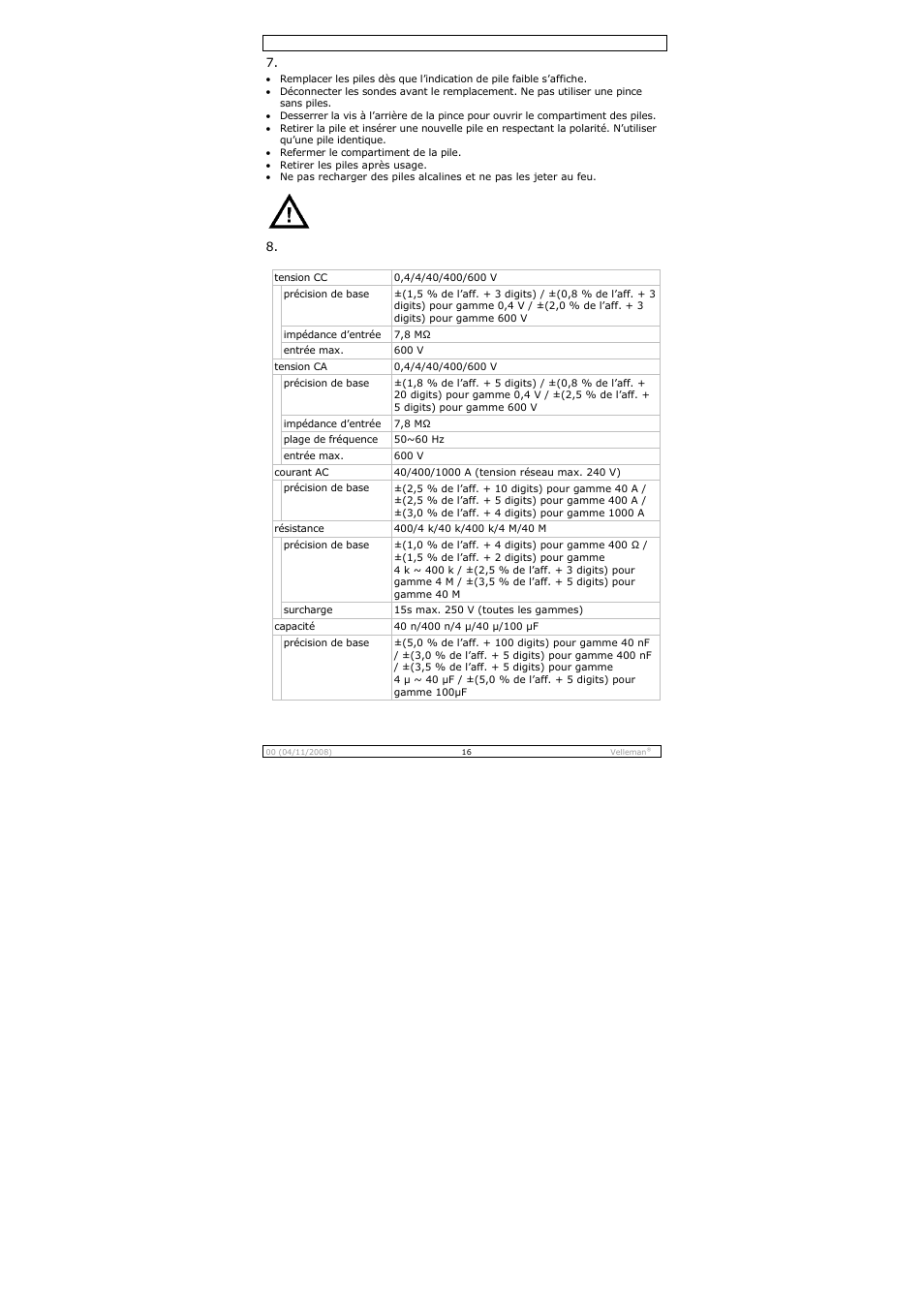 Velleman DCM267N User Manual | Page 16 / 28