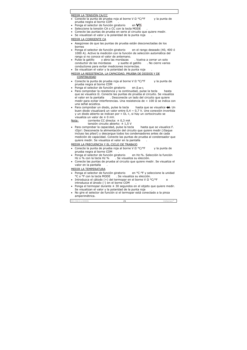 Velleman DCM267N User Manual | Page 21 / 28