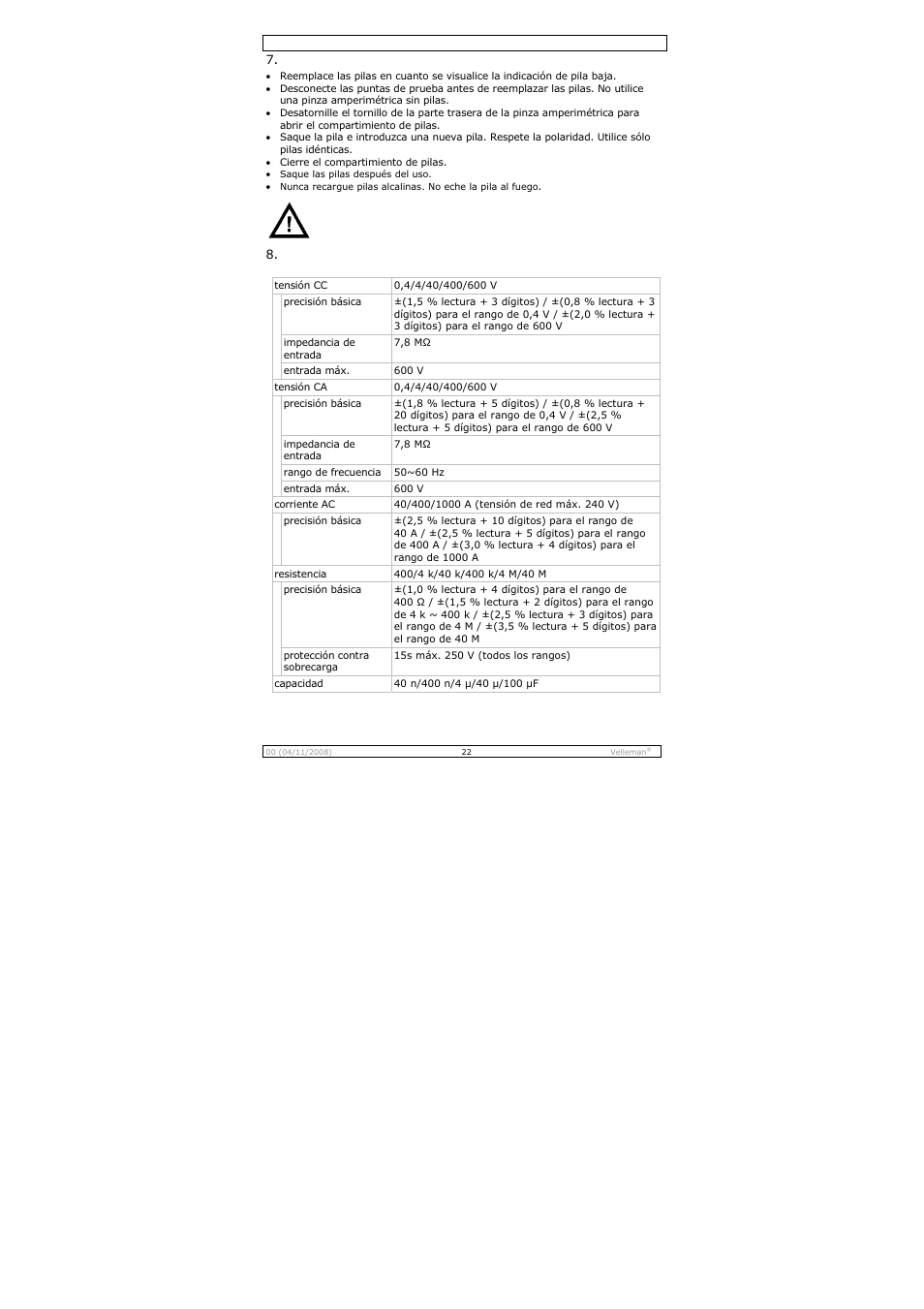 Velleman DCM267N User Manual | Page 22 / 28
