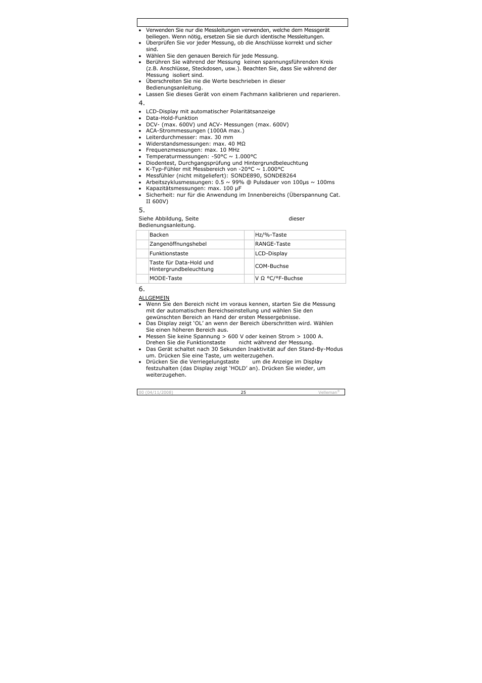 Velleman DCM267N User Manual | Page 25 / 28