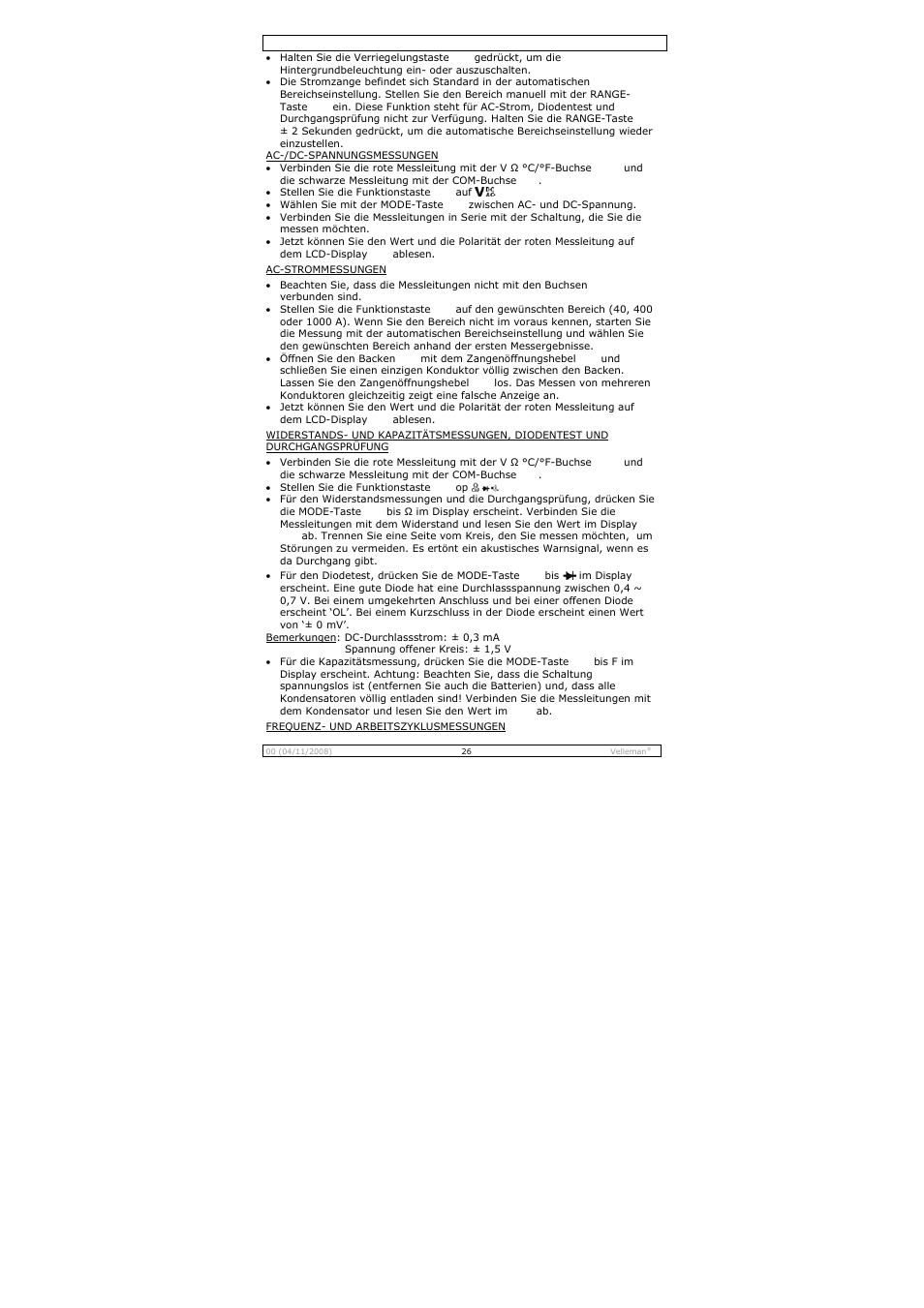 Velleman DCM267N User Manual | Page 26 / 28