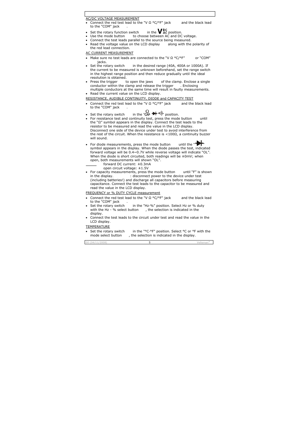 Velleman DCM267N User Manual | Page 5 / 28