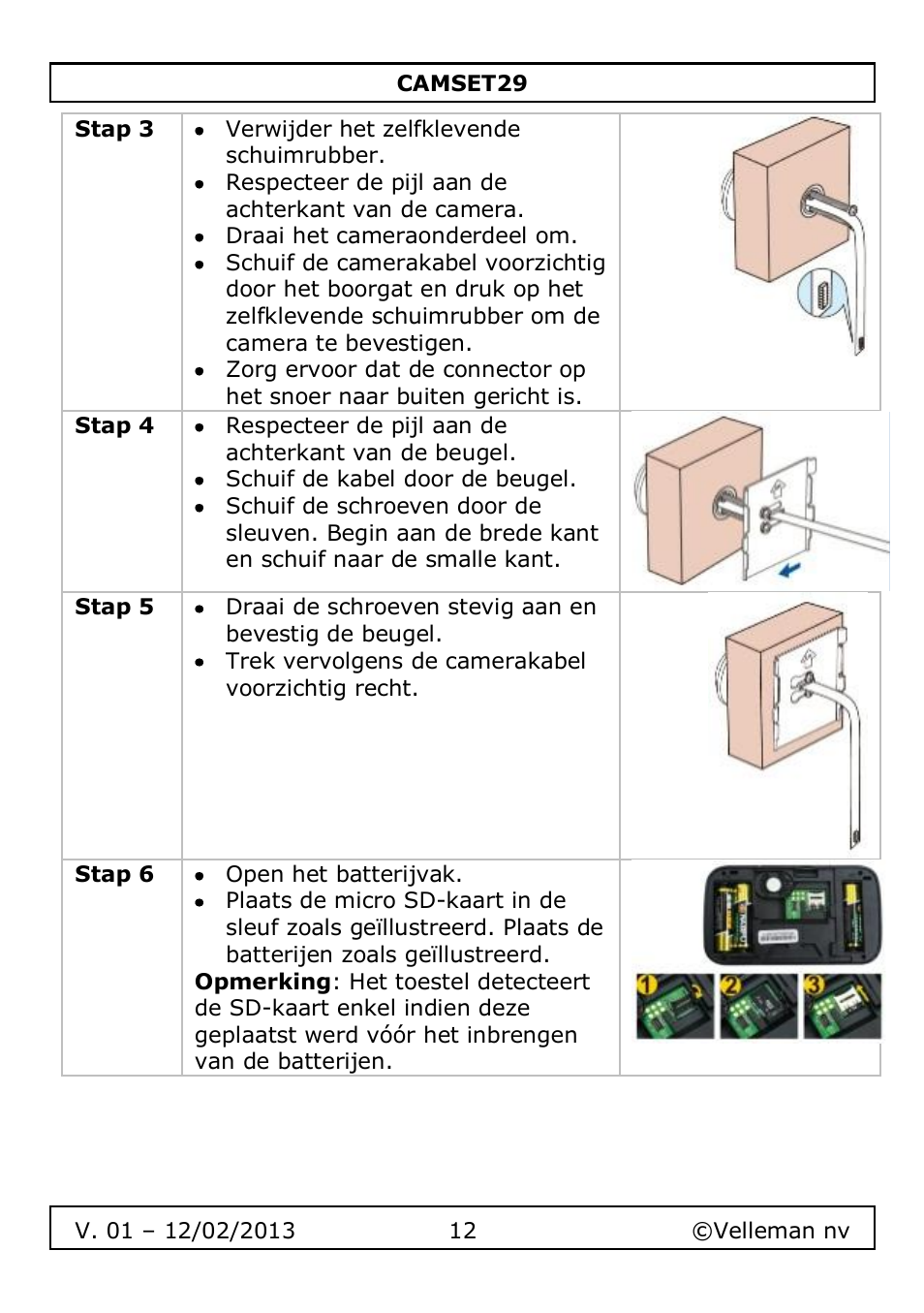Velleman CAMSET29 User Manual | Page 12 / 54