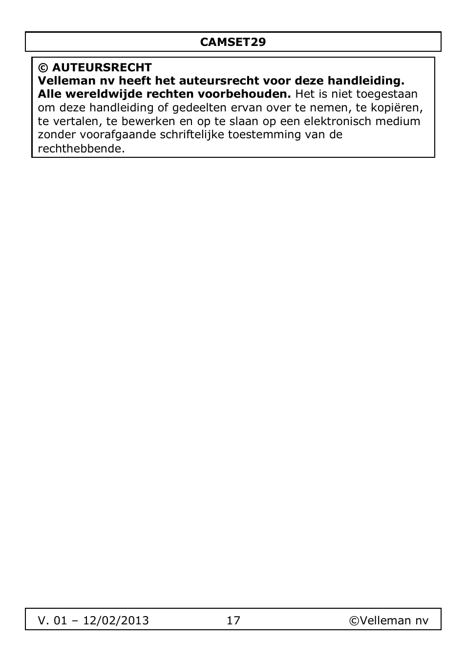 Velleman CAMSET29 User Manual | Page 17 / 54