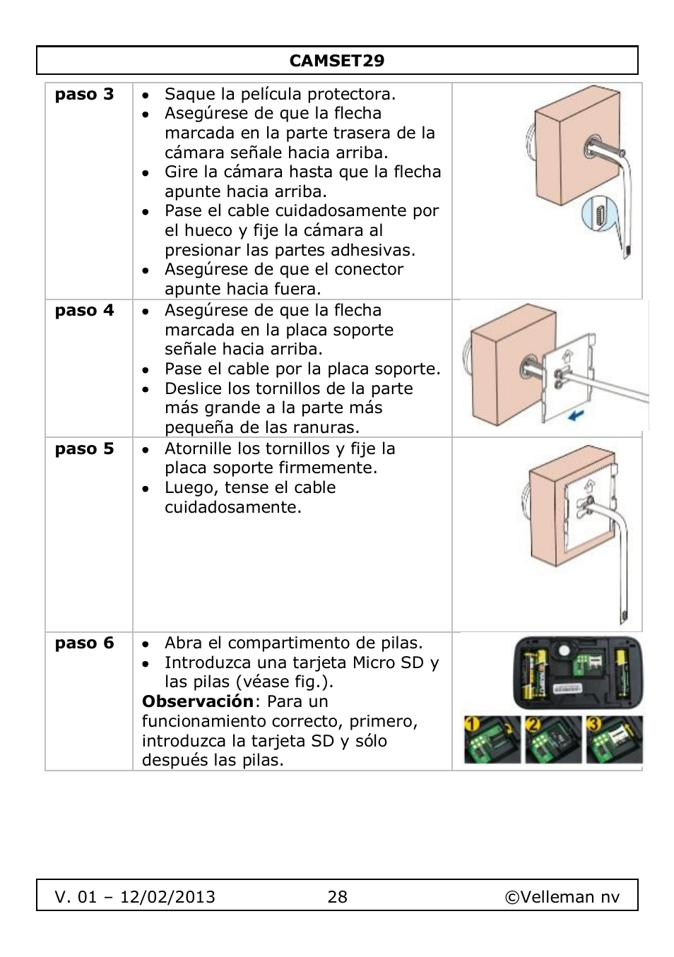 Velleman CAMSET29 User Manual | Page 28 / 54