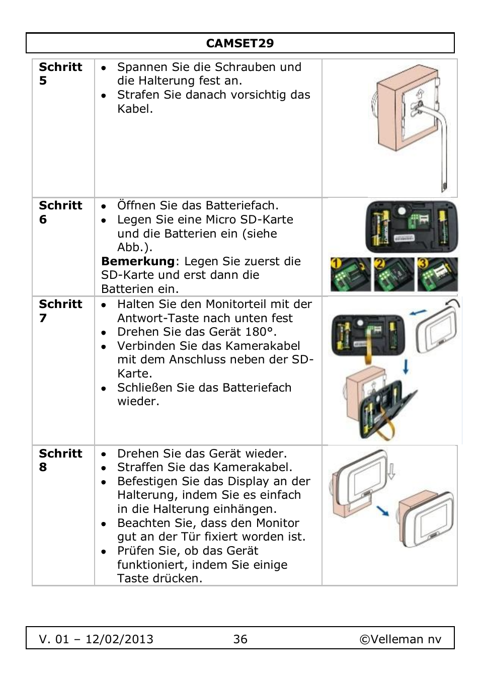 Velleman CAMSET29 User Manual | Page 36 / 54