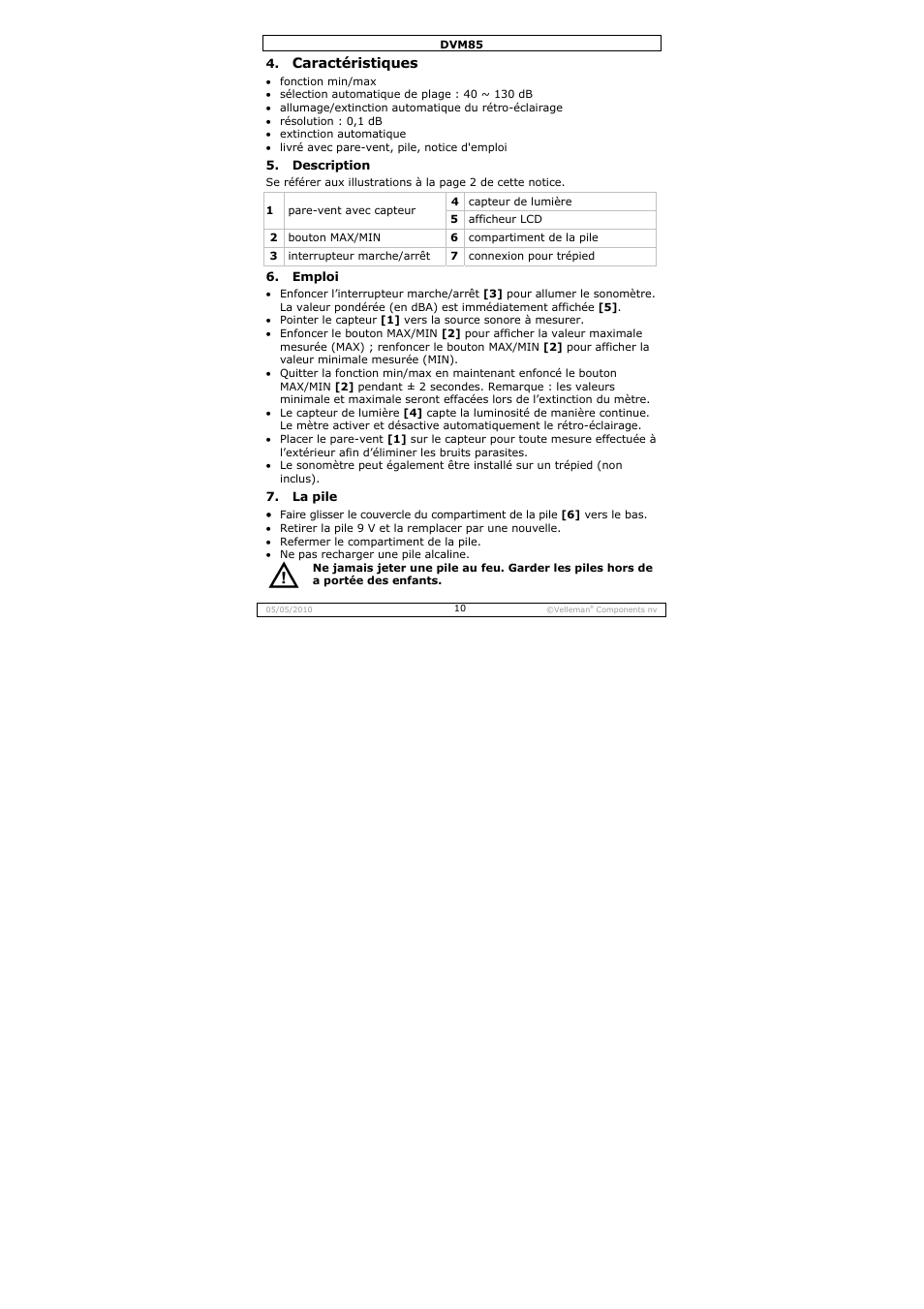 Velleman DVM85 User Manual | Page 10 / 24