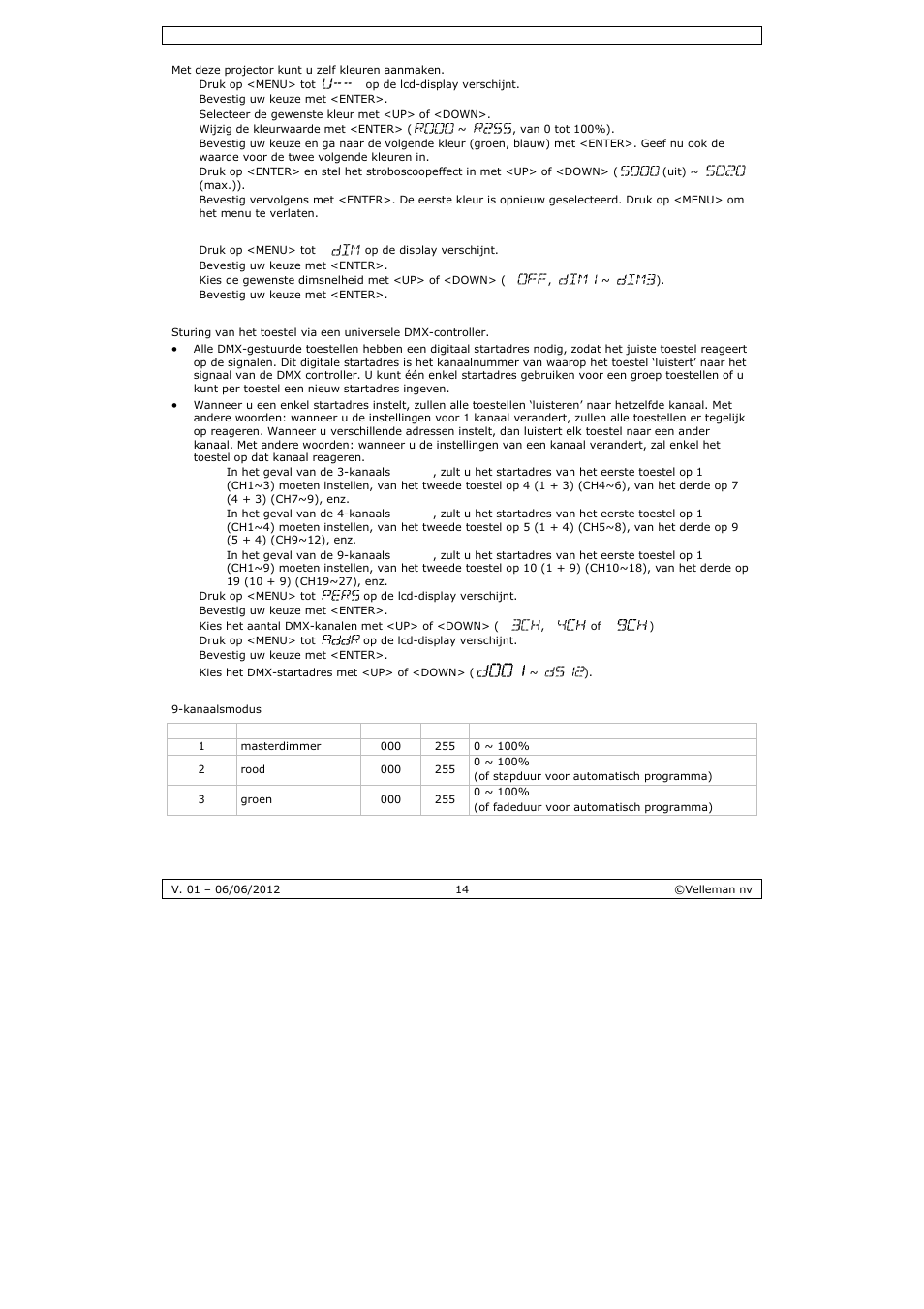 Velleman LX101 User Manual | Page 14 / 39