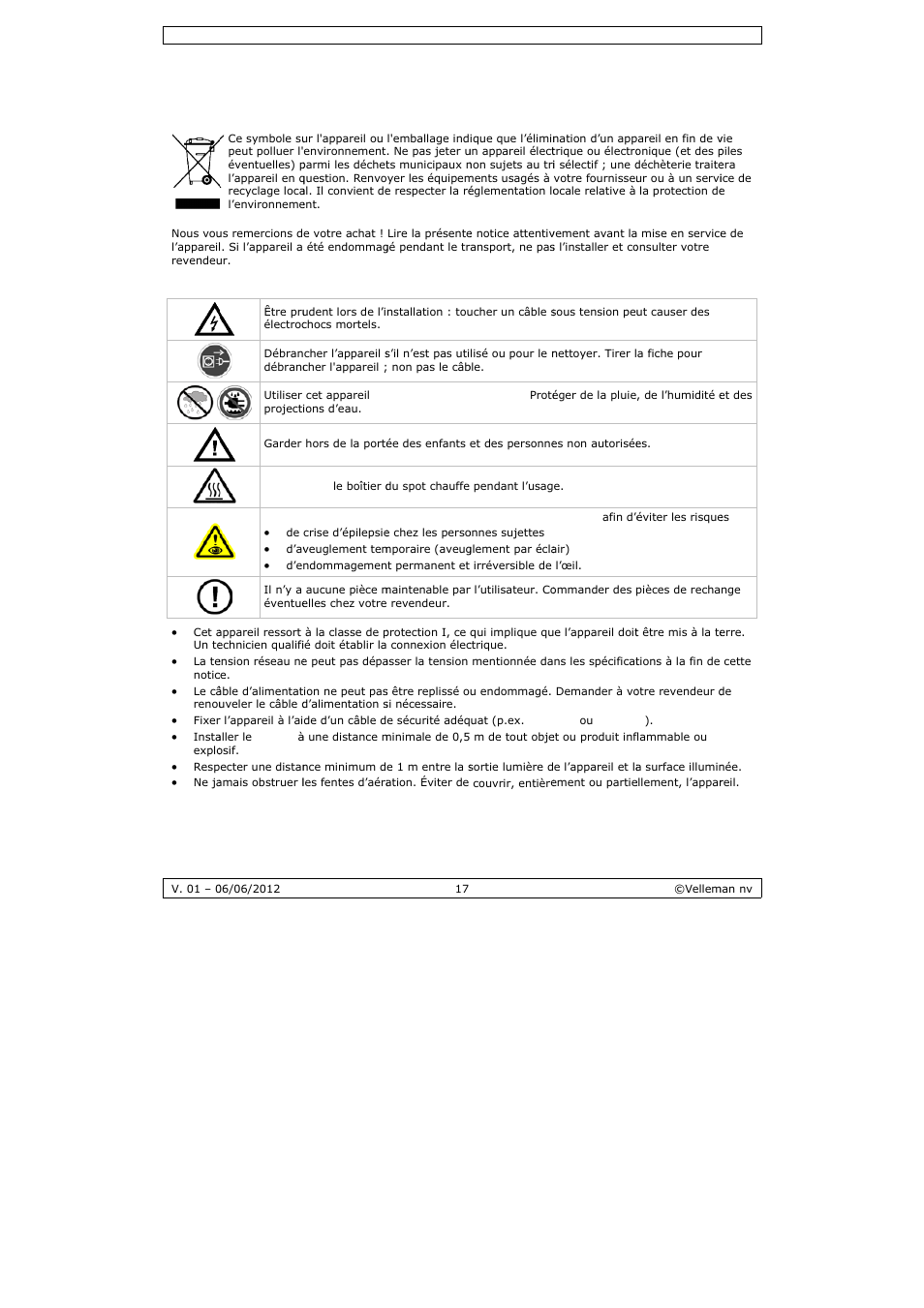 Mode d'emploi, Mode d’e, Emploi | Velleman LX101 User Manual | Page 17 / 39